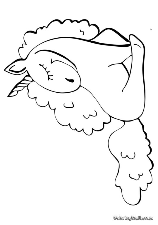 Сидячий єдиноріг - Розмальовка