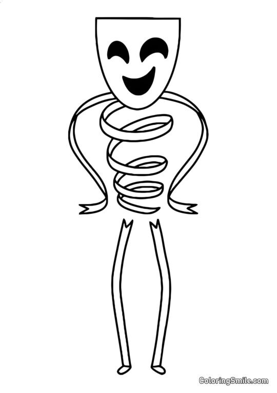 Гангл у комедійній масці - Розмальовка