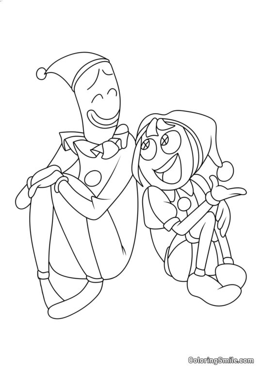 Помні сидить разом з Кауфмо - Розмальовка