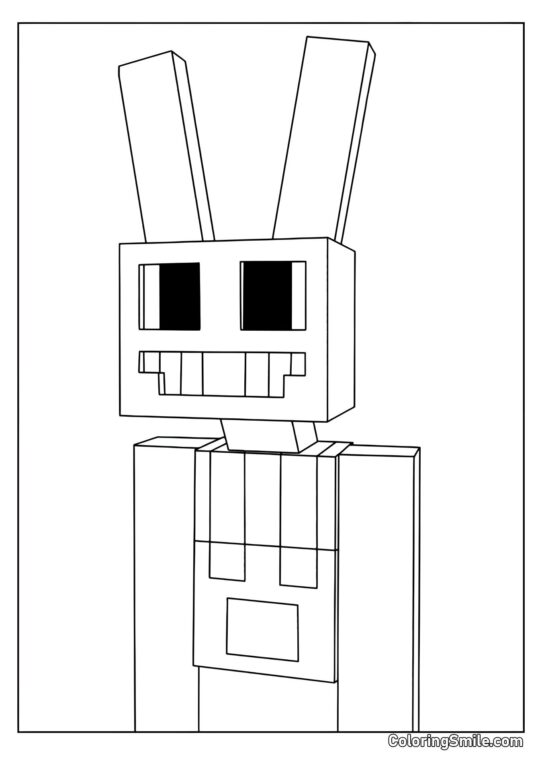 Джекси у стилі Майнкрафт - Розмальовка