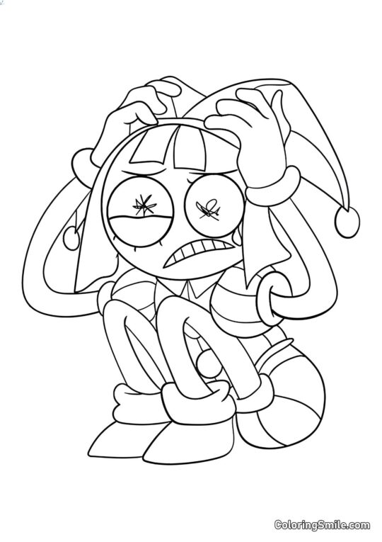 Помні сидить на картках - Розмальовка