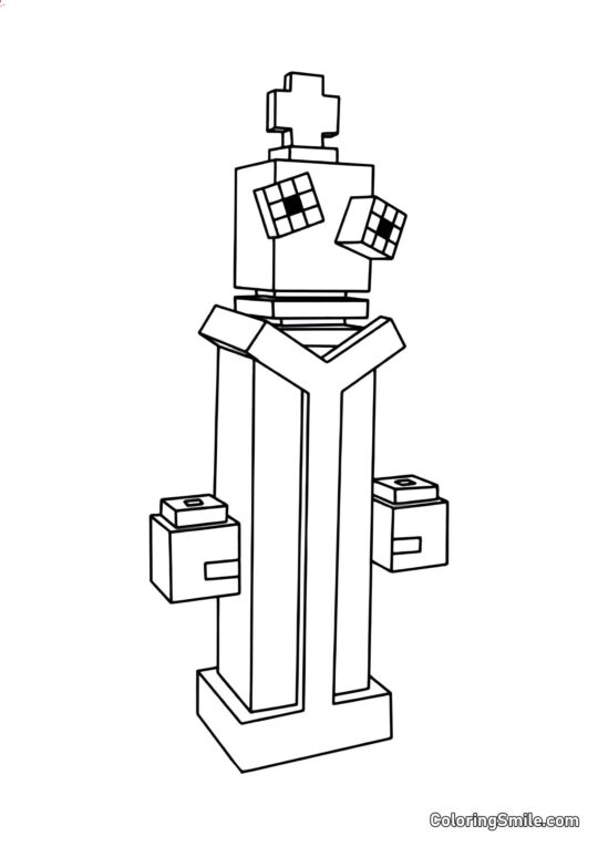 Кораловий у стилі Майнкрафт - Розмальовка