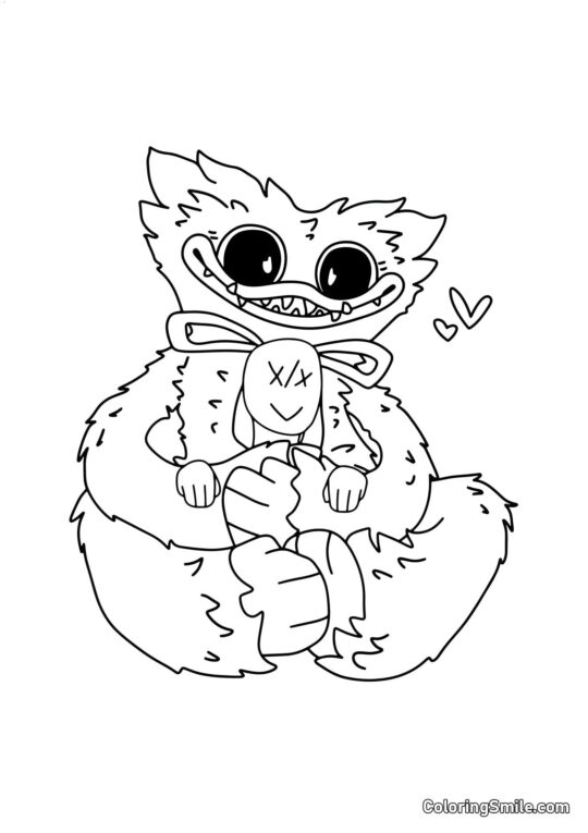 Малюк Хаггі Ваггі з кроликом - Розмальовка