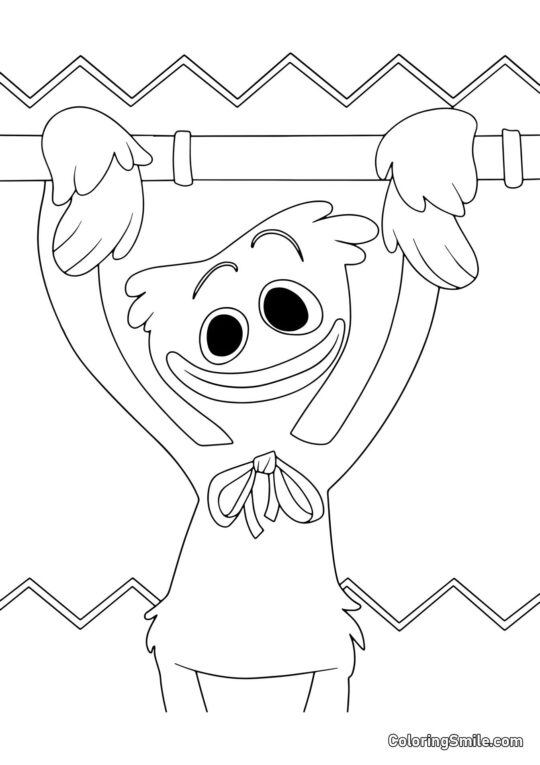 Хаггі Ваггі висить на трубі - Розмальовка