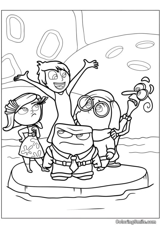 Радість, Сум, Гнів, Огида та Страх, що плавають Радість, Сум, Гнів, Огида та Страх, що плавають - Розмальовка