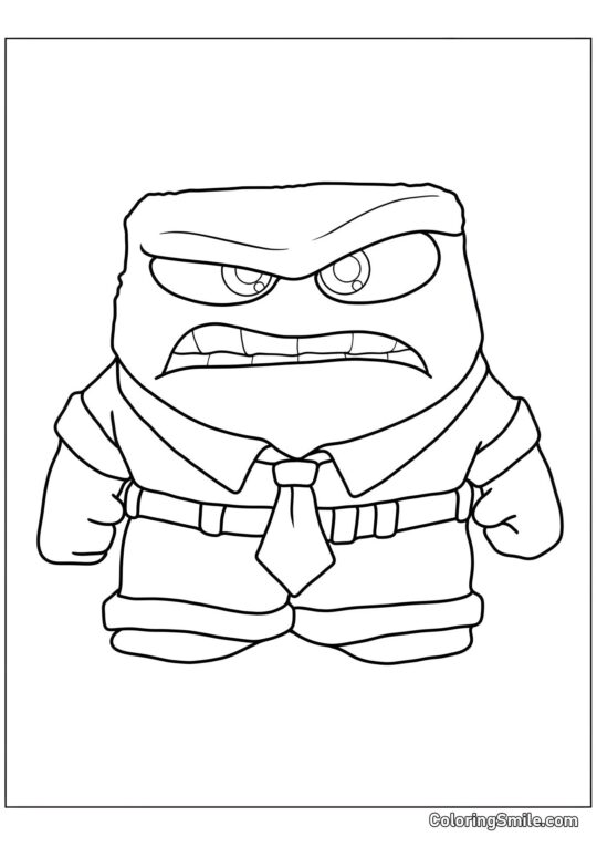 Емоція Гнів з насупленими бровами Емоція Гнів з насупленими бровами - Розмальовка