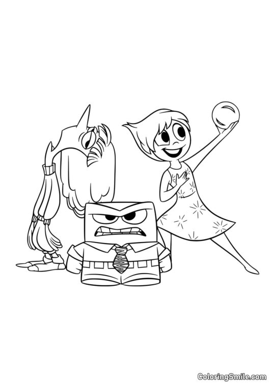 Емоції Сум, Гнів і Радість Емоції Сум, Гнів і Радість - Розмальовка