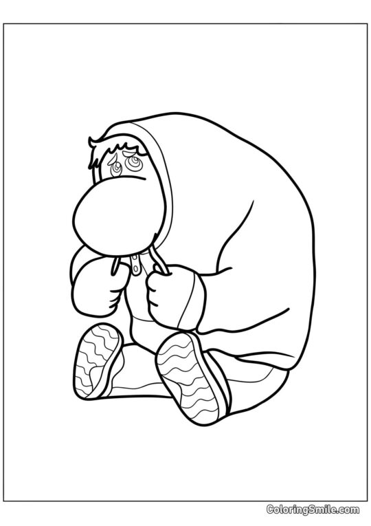 Емоція Сором сидячи Емоція Сором сидячи - Розмальовка