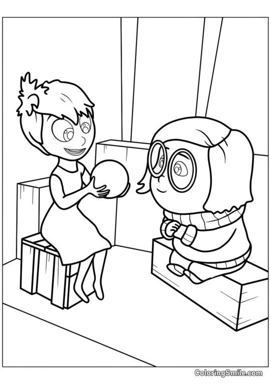 Радість з меморіальною кулею та Сум Радість з меморіальною кулею та Сум - Розмальовка