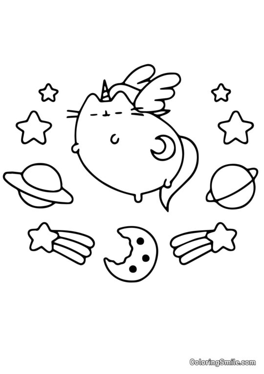 Єдиноріг Пушин кіт - Розмальовка