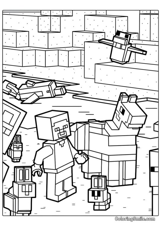 Стіва з лемуром та кроликами - Розмальовка