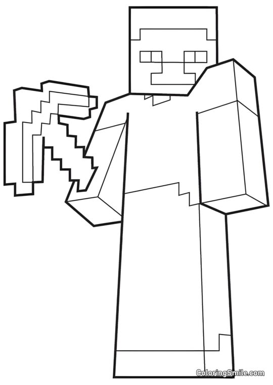 Гравець з киркою - Розмальовка