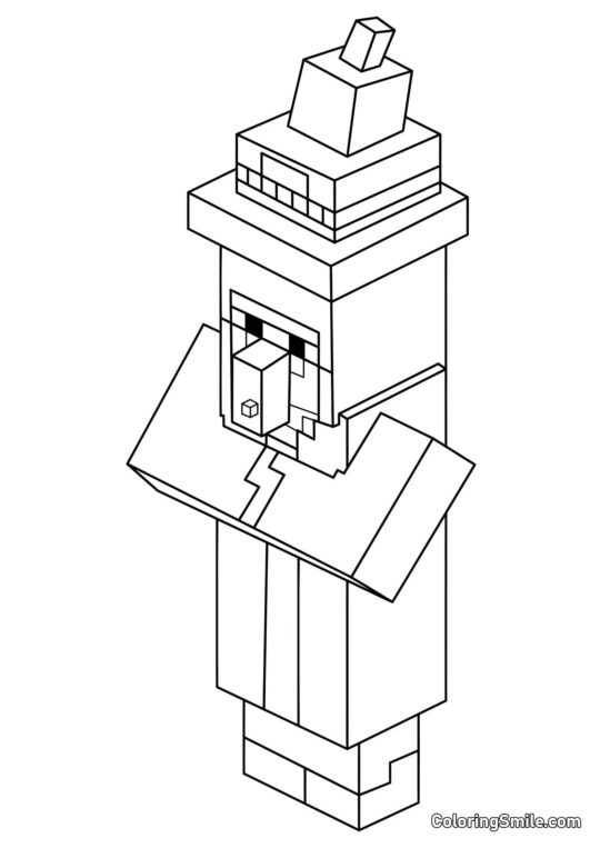 Відьма Minecraft - Розмальовка