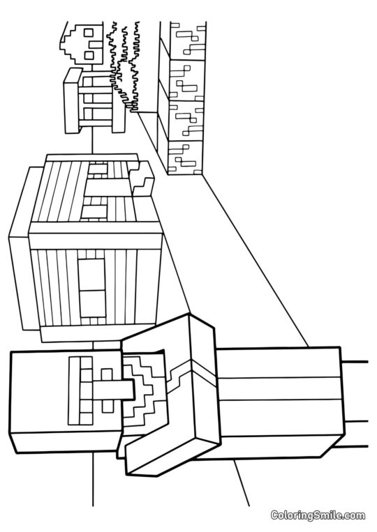 Мешканець села Minecraft - Розмальовка