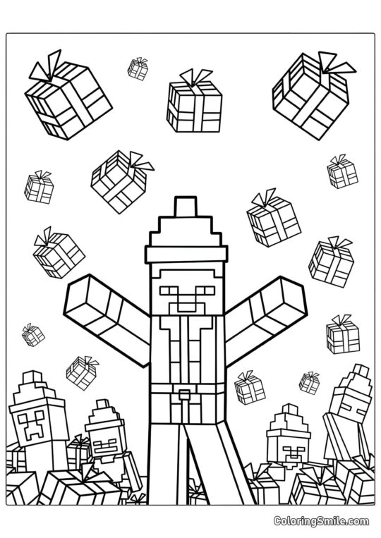 Стіва в шапці Санти - Розмальовка