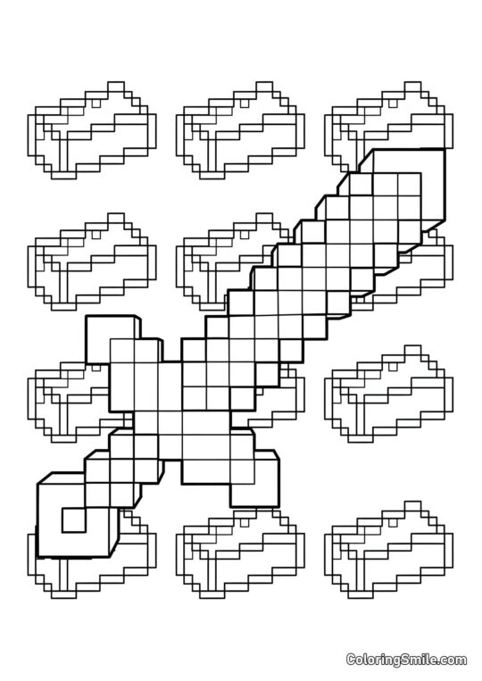 Антистресовий меч Minecraft - Розмальовка