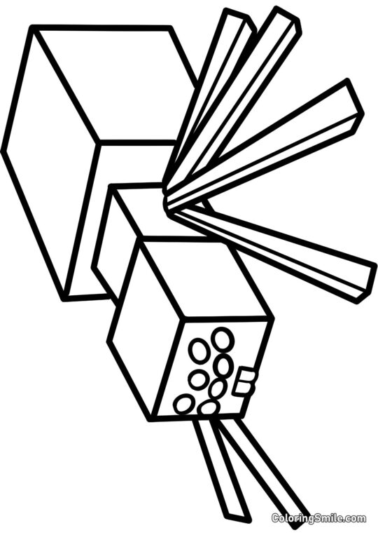 Павук Minecraft - Розмальовка