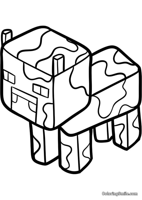 Корова Minecraft - Розмальовка