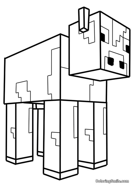 Корова Minecraft - Розмальовка