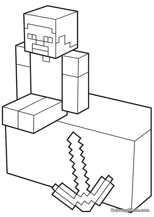 Чоловік з киркою - Розмальовка