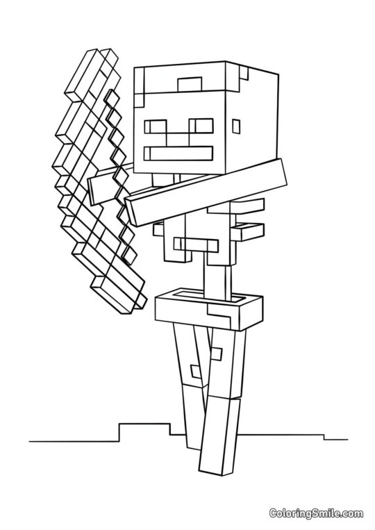 Скелет з луком - Розмальовка