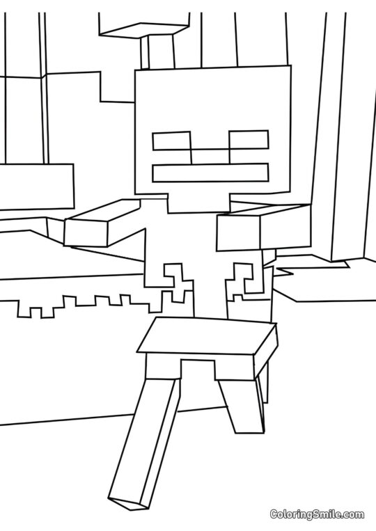 Скелет, що наступає - Розмальовка