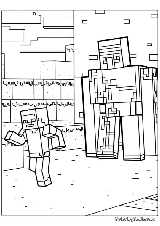 Залізний голем і Стіва - Розмальовка