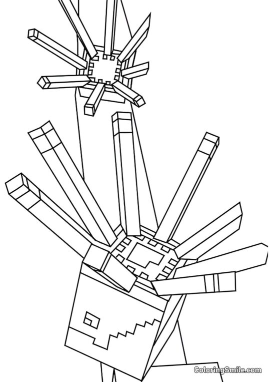 Кальмар Minecraft - Розмальовка