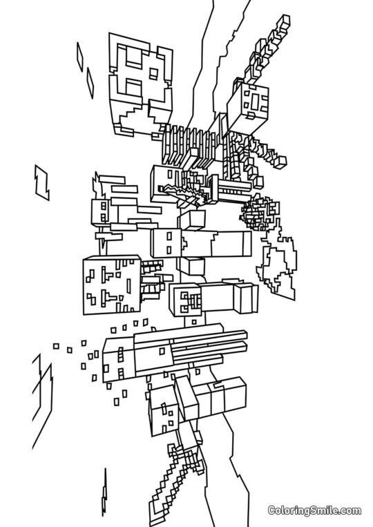 Монстри Minecraft - Розмальовка