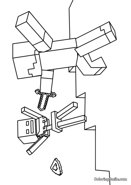 Стіва і скелет - Розмальовка