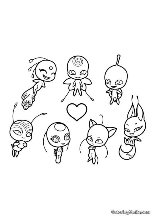 Багато різних Квамі - Розмальовка