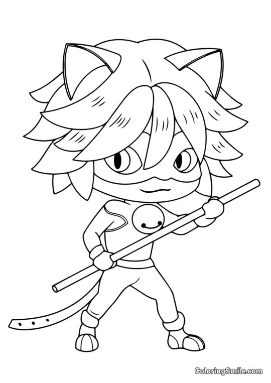 Маленький Кіт Нойр - Розмальовка