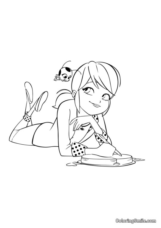 Сонечко пише в щоденнику - Розмальовка