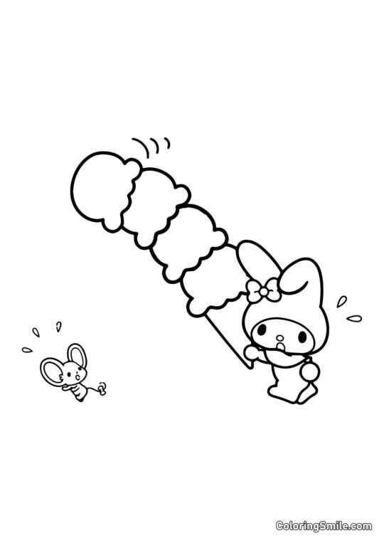 Моя Мелодія з великим морозивом - Розмальовка