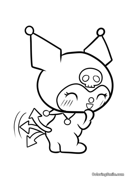 Куромі махає хвостом - Розмальовка