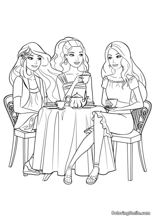 Чаювання з Барбі - Розмальовка