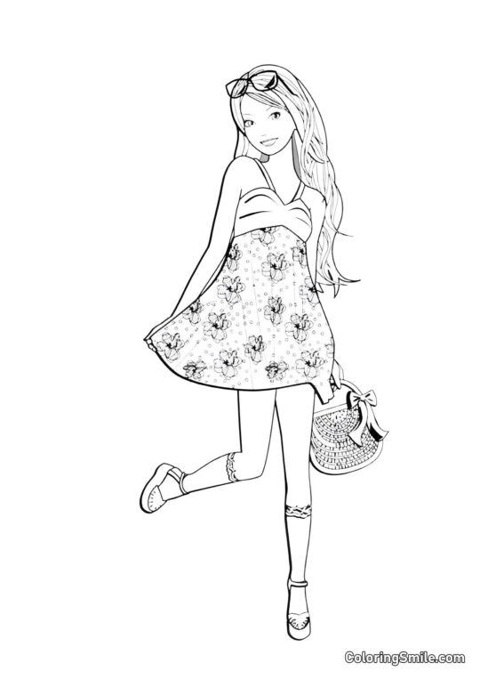 Барбі готується до пляжу - Розмальовка