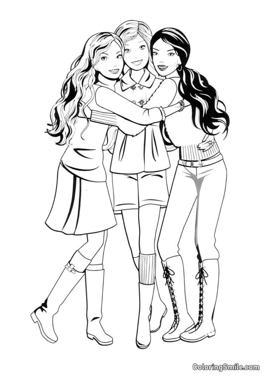 Нерозлучні подруги Барбі - Розмальовка