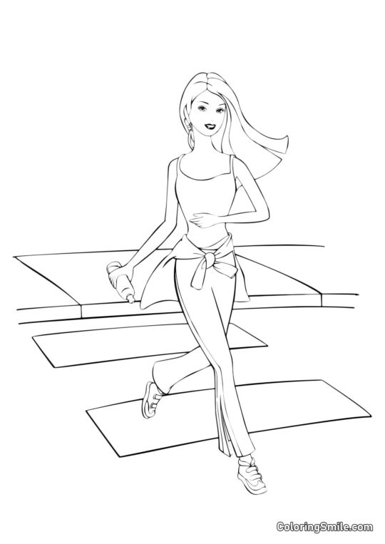 Барбі на пробіжці - Розмальовка
