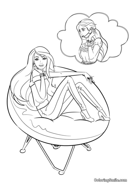 Барбі говорить з подругою - Розмальовка