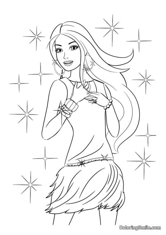 Зірки Барбі - Розмальовка