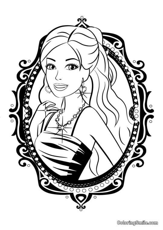 Картинка з Барбі - Розмальовка