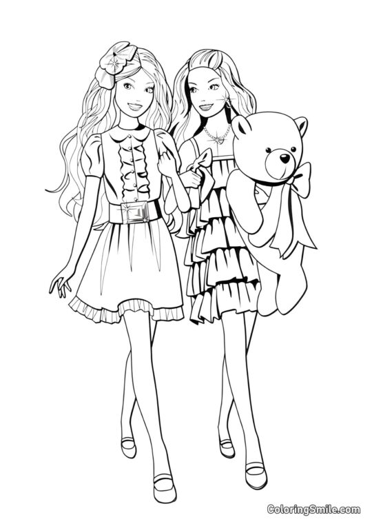 Барбі йде на день народження - Розмальовка