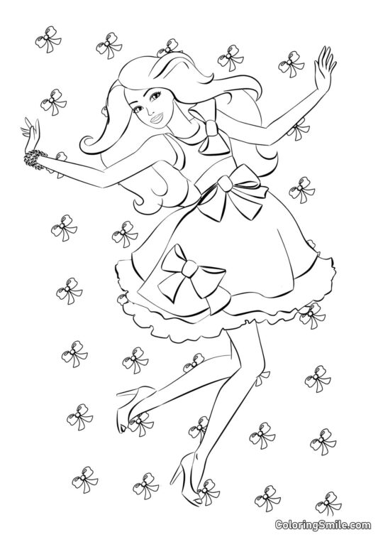 Барбі та бантики - Розмальовка