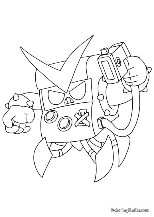 8-Біт Робот Бравл Старс - Розмальовка