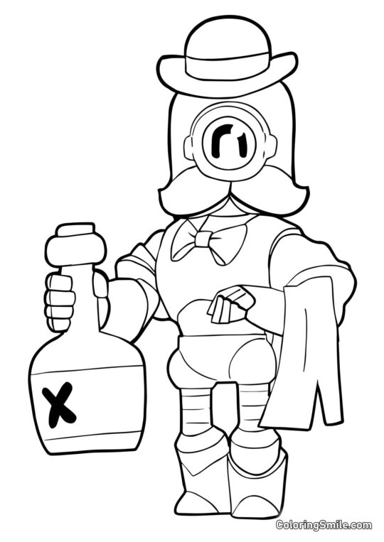 Чарівник Барлі Бравл Старс - Розмальовка