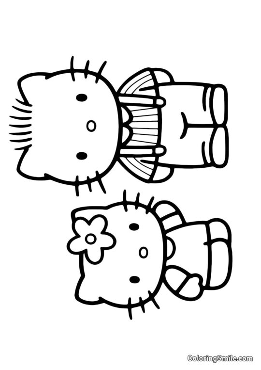 Кітті розмовляє з татом - Розмальовка