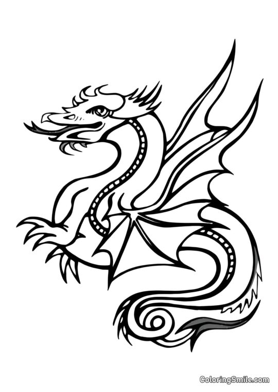 Міфічний дракон - Розмальовка