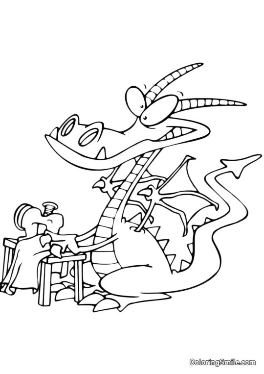 Корисний дракон - Розмальовка