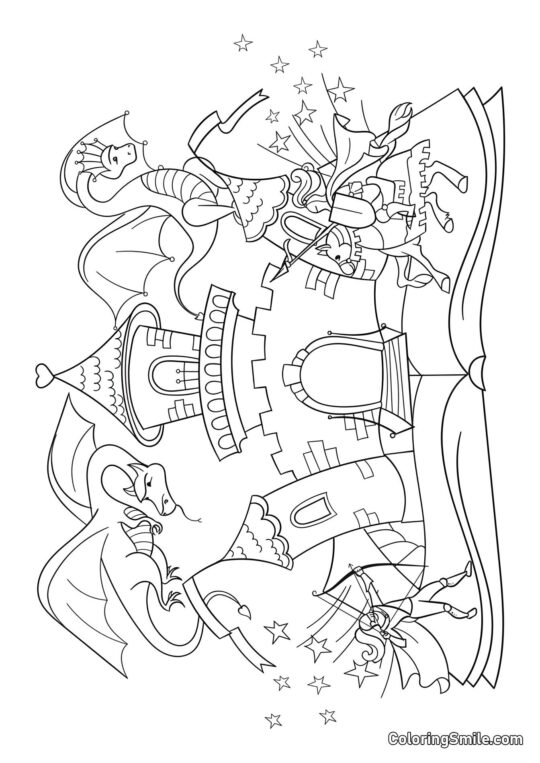 Казка з драконами - Розмальовка